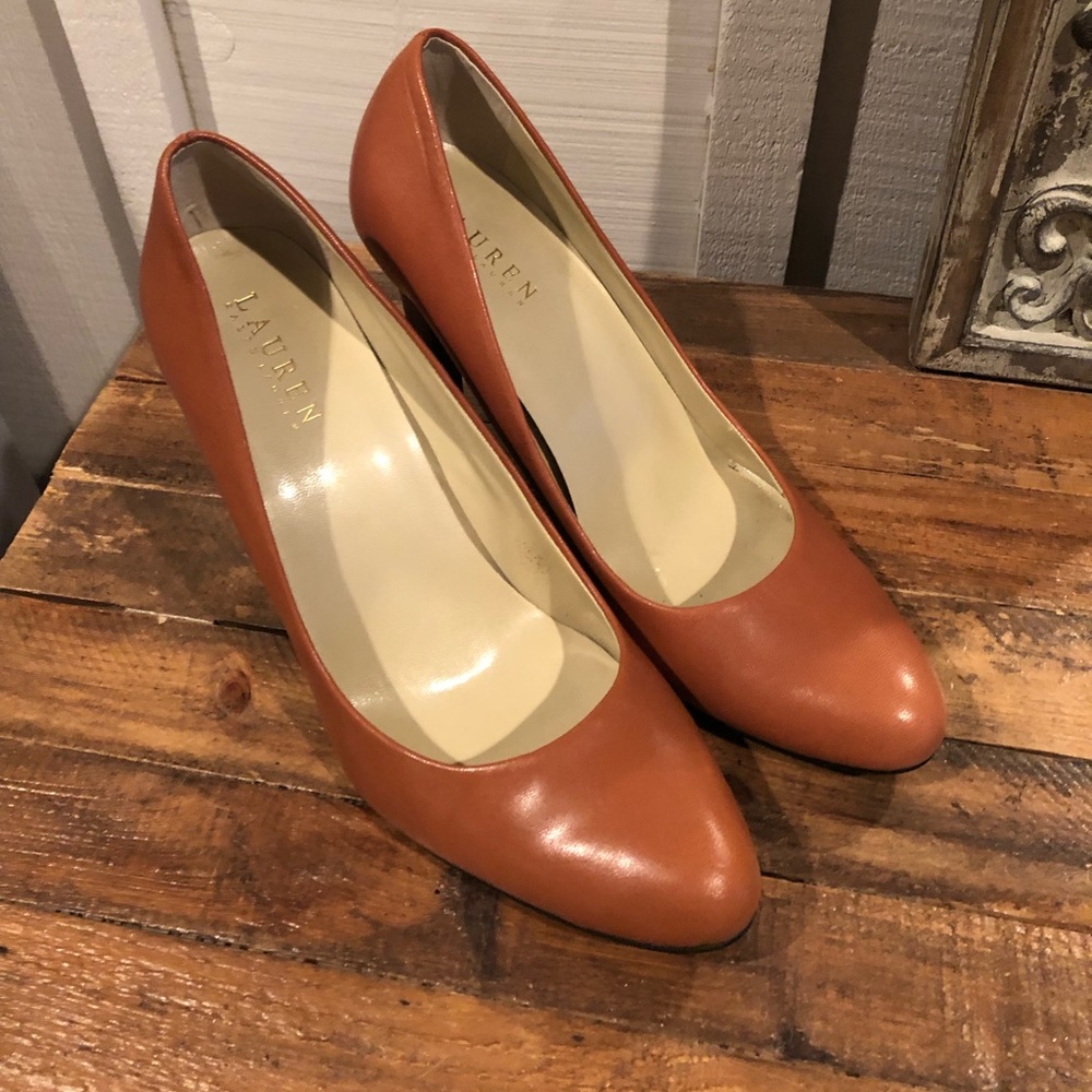 Ralph Lauren camel colored pumps